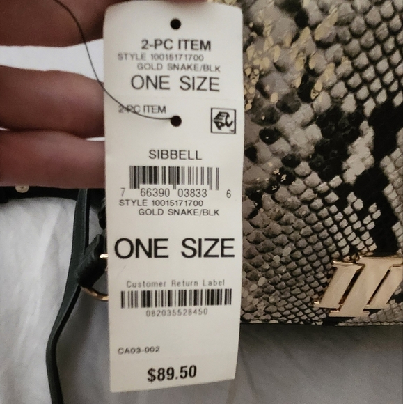 NWT INC International Concepts Sibbell Crossbody Bag Gold Snake/Black 2 PC set - Picture 15 of 15